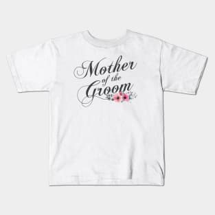 Simple and Elegant Mother of the Groom Floral Calligraphy Kids T-Shirt